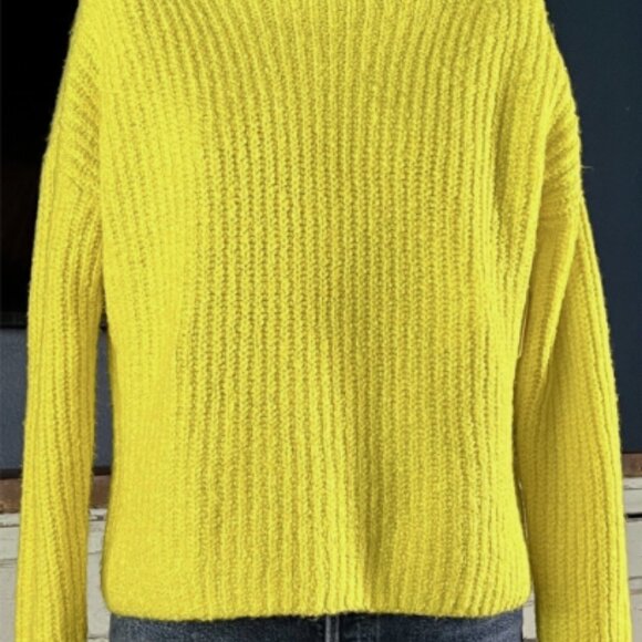 Anthropologie Yellow Sweater Funnel Neck Mock Neck Size XS (Fits like a Small/Me - Picture 5 of 6